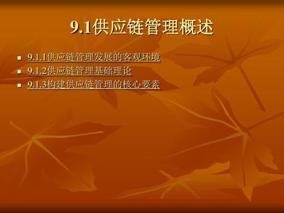服务企业经营管理学 第9章 服务企业供应链管理